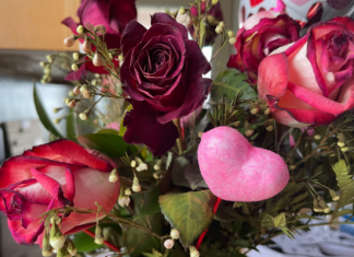 wilted valentines day flower arrangement