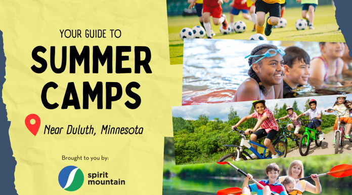 kids of all ages and races enjoying summer camp activities such as swimming, cannoeing, soccer and biking.